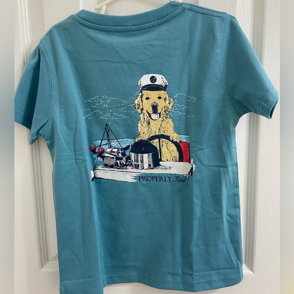 NWT Properly Tied - Boys size 5 - SS Signature tee in Coastal Sky